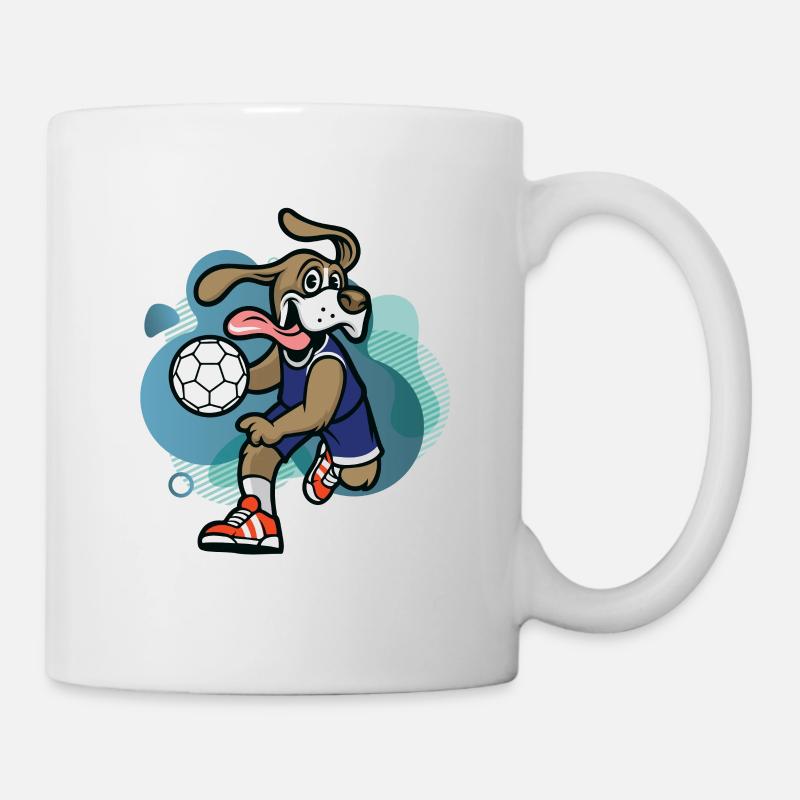 cooler lustiger Handball Hund - Tasse - Weiß