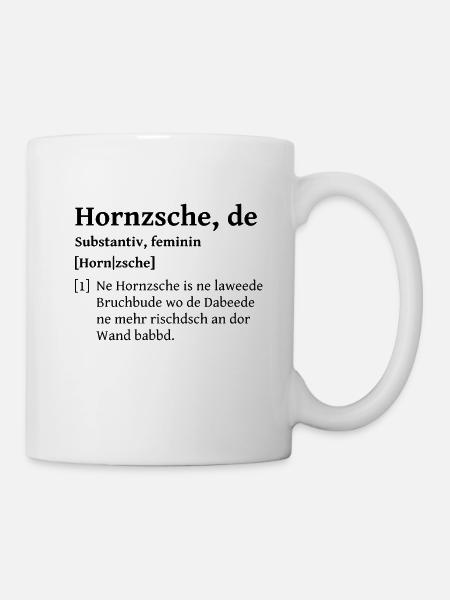 Hausbau Renovieren sächsisch Sachsen Shirt Spruch - Tasse - Weiß