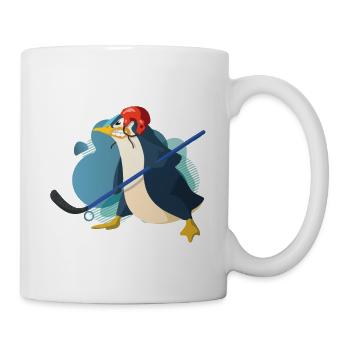cooler lustiger Eishockey Pinguin - Tasse - Weiß - Rechts