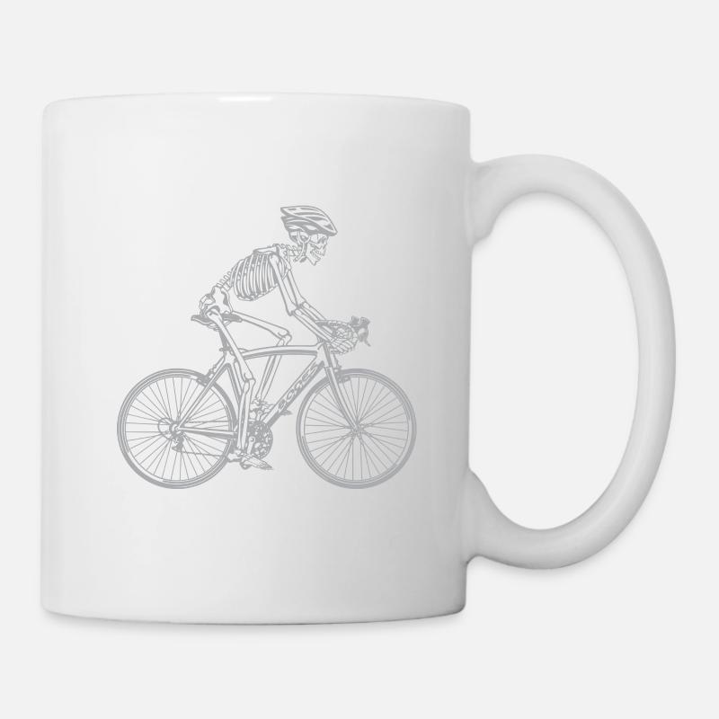 Cool Skeleton Skull Biker - Mug - white