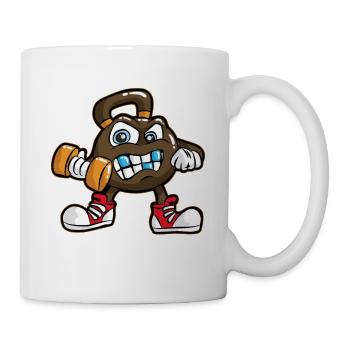 kettlebell haltère entraînement muscle gym - Mug blanc - blanc - Droite
