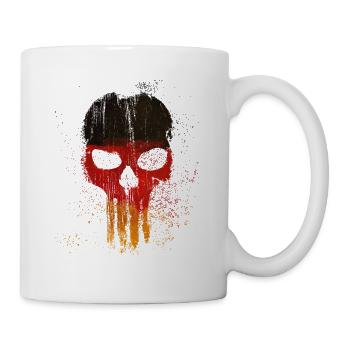 Deutschlandflagge Totenkopf Fahne Schädel Geschenk - Tasse - Weiß - Rechts