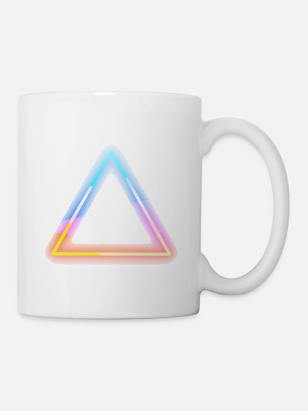 Modernes leuchtendes Neon drei Eck - Tasse - Weiß