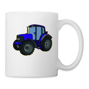 Tracteur Bleu - Mug blanc - blanc - Droite