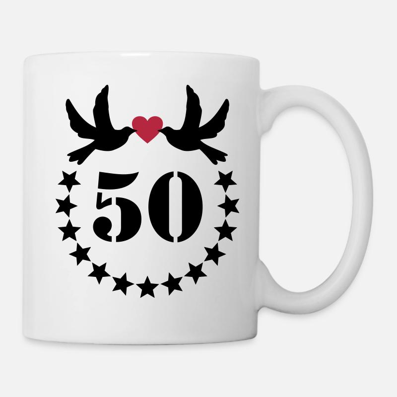 50e Anniversaire de mariage 50 ans cinquante - Mug blanc - blanc