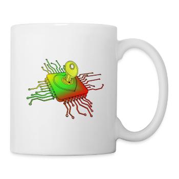 PC Hardware mit Schlüssel und Schloss Geschenkidee - Tasse - Weiß - Rechts