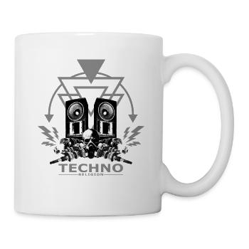 Techno Religion Gabber Hardstyle Tête de mort Chemise - Mug blanc - blanc - Droite