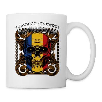 Rumänischer Totenkopf Rumänien Bukarest Geschenk - Tasse - Weiß - Rechts
