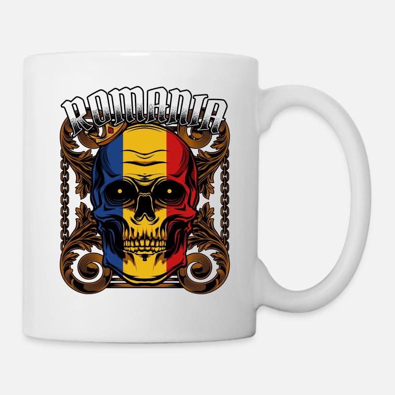 Rumänischer Totenkopf Rumänien Bukarest Geschenk - Tasse - Weiß