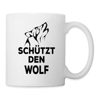 Wolf Tierschutz Waldtier Wolfsrudel Pro Geschenk - Tasse - Weiß - Rechts