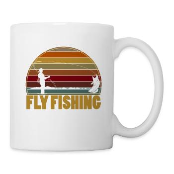 Cadeau de pêche à la mouche pêche à la truite pêche anguille - Mug blanc - blanc - Droite