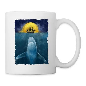 Weißer Hai Wal Ozean Meer Schiff Boot Surreal - Tasse - Weiß - Rechts