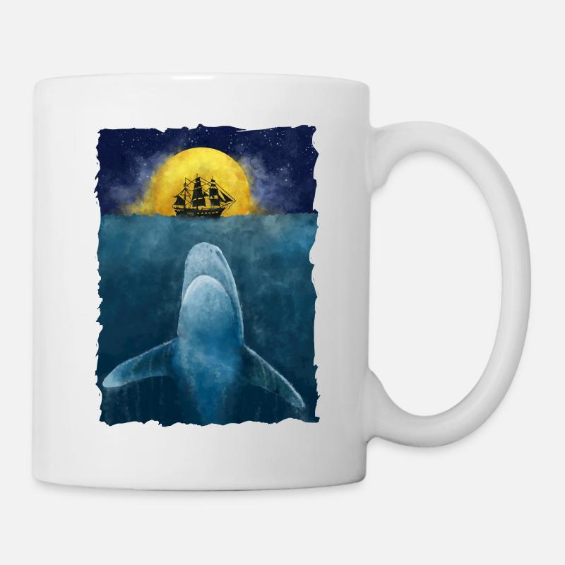 Weißer Hai Wal Ozean Meer Schiff Boot Surreal - Tasse - Weiß