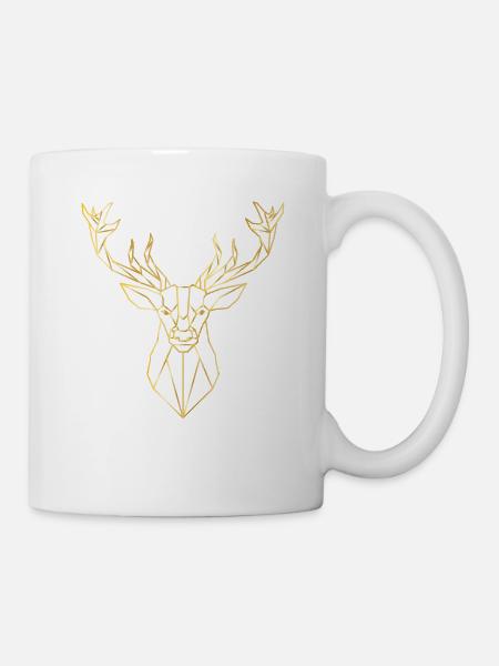 Goldener Hirsch Geschenkidee - Tasse - Weiß