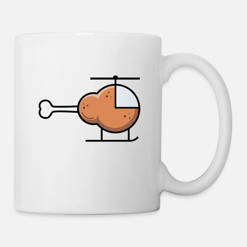 Helikopter Hähnchen Keule Essen Geschenkidee - Tasse - Weiß