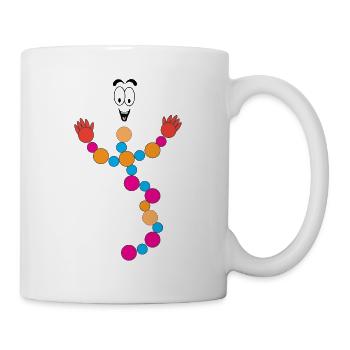 DNA DNS Lustiges Maskottchen Männchen Logo - Tasse - Weiß - Rechts