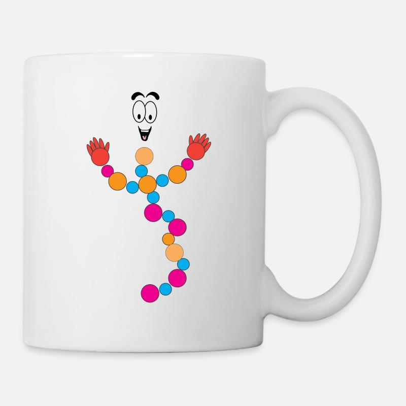 DNA DNS Lustiges Maskottchen Männchen Logo - Tasse - Weiß