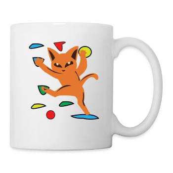 Katze Bouldern Klettern Bergsteigen Geschenk - Tasse - Weiß - Rechts