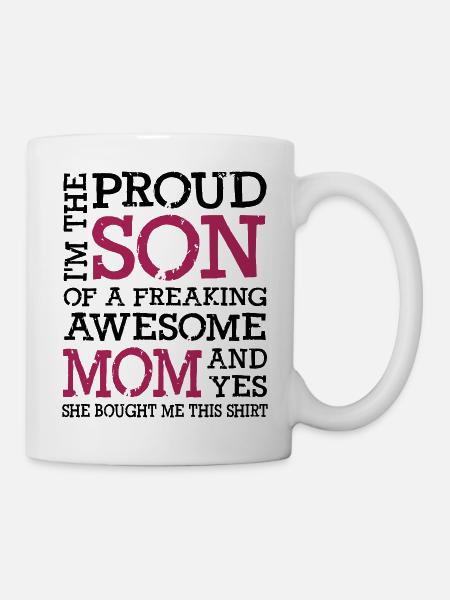 Je suis le fils fier d'une maman formidable - Mug blanc - blanc