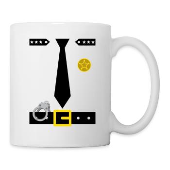 Policeman Costume T Shirt Police Disguise Idea - Mug - white - Right