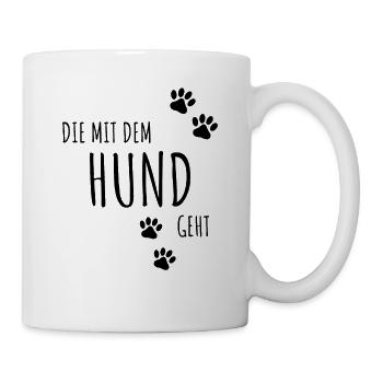 The dog goes | Dog paw dog owner - Mug - white - Right