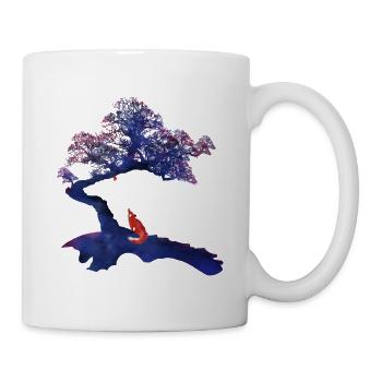 Renard Arbre Nature Faune Aventure Vie Terre - Mug blanc - blanc - Droite