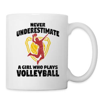 Frauen Volleyball - Tasse - Weiß - Rechts