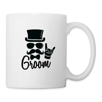 Bachelor Party Groom Rocks Logo - Mug - white - Right