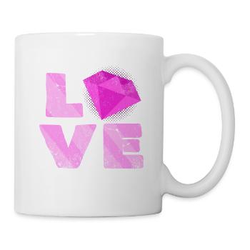 Love | Minerals Typography Gemstones Gift - Mug - white - Right