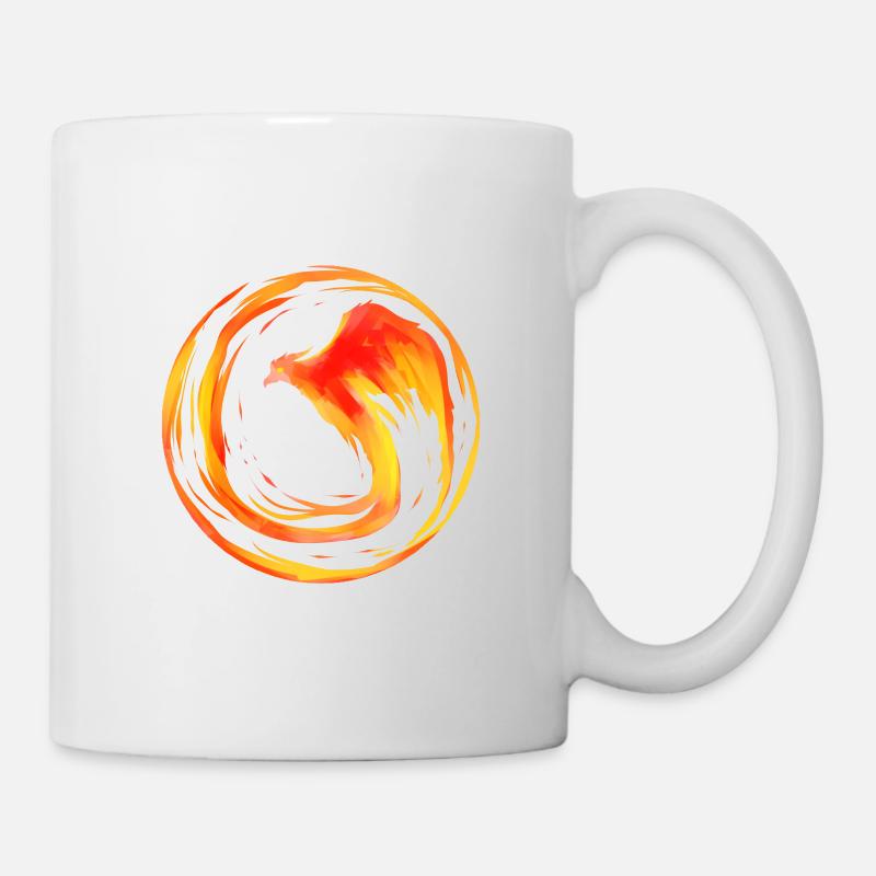 FIRE CIRCLE - Burning phoenix fire circle - Mug - white