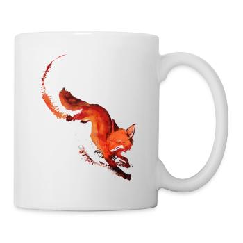 Waldtier Fuchs Zeichnung Natur Abenteuer Tier Jagd - Tasse - Weiß - Rechts