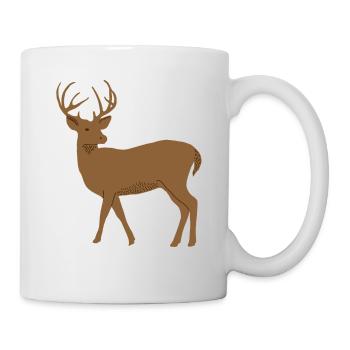 Hirsch - Tasse - Weiß - Rechts