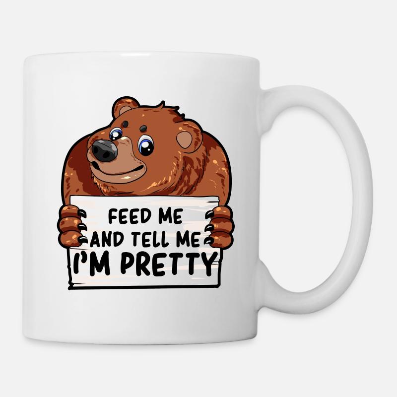 Ours gros ours ours petite amie joufflu Moppelig cadeau - Mug blanc - blanc