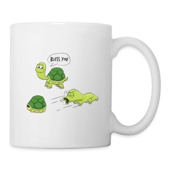 Health - turtle slips out of its shell - Mug - white - Right