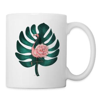 Flamingo Hawai Rose Blume Flower Tropic tropical M - Tasse - Weiß - Rechts