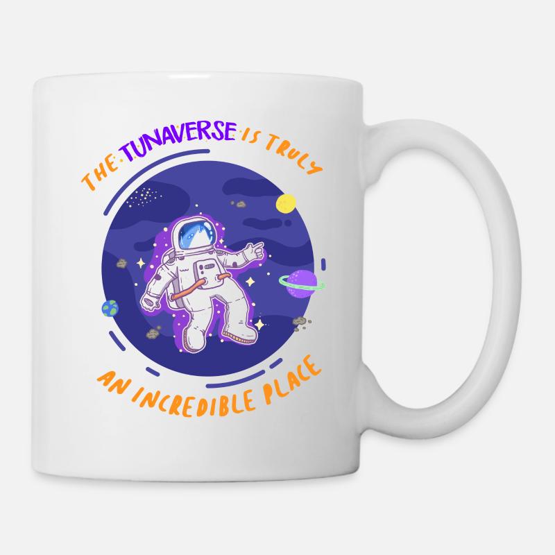 Thunfisch Weltall Astronaut Wortspiel Geschenk - Tasse - Weiß