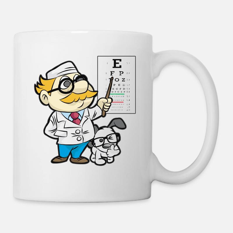 Ophtalmologiste aveugle lunettes médecin chien - Mug blanc - blanc