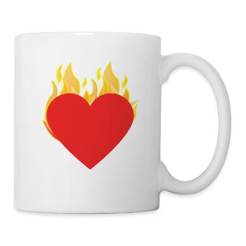 Cœur en flammes / Cadeau - Mug blanc - blanc - Droite