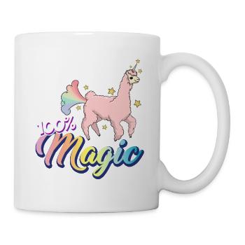 Llamacorn 100% Magic Unicorn Einhorn Lama Geschenk - Tasse - Weiß - Rechts