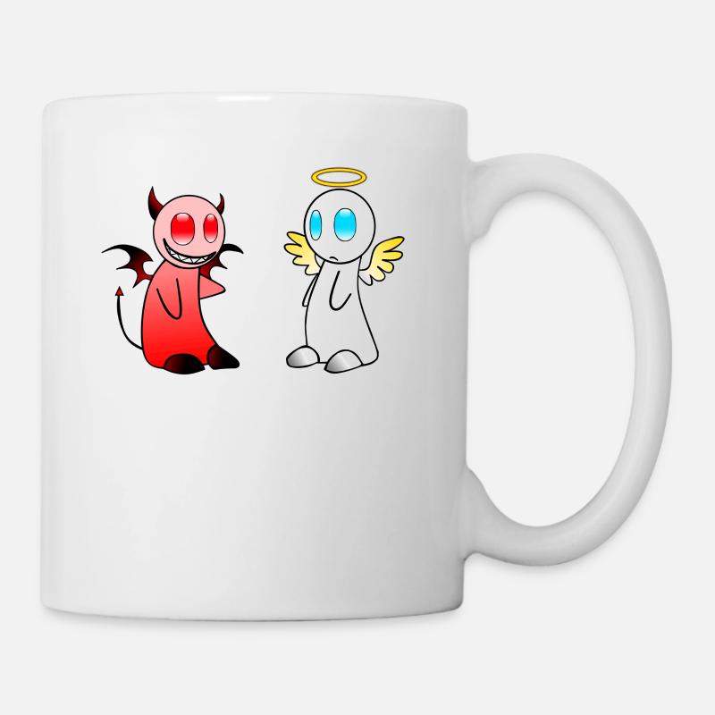 Engelchen & Teufelchen Motiv - Tasse - Weiß