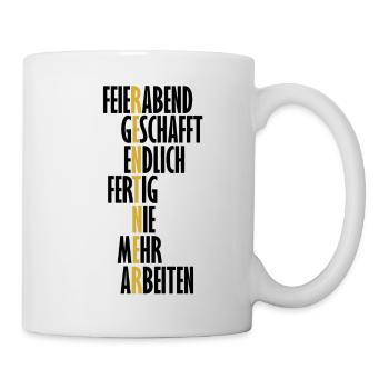 Ruhestand Wortspiel Rentner tolles Geschenk witzig - Tasse - Weiß - Rechts