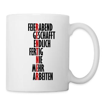 Rente Pension Geschenk Kollegen Abschied Rentner - Tasse - Weiß - Rechts