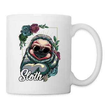 Cool Faultier Chill Sonnenbrille Tierwelt Geschenk - Tasse - Weiß - Rechts