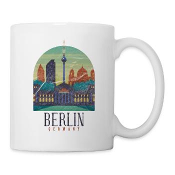 Cadeau vintage skyline vintage capitale berlin - Mug blanc - blanc - Droite