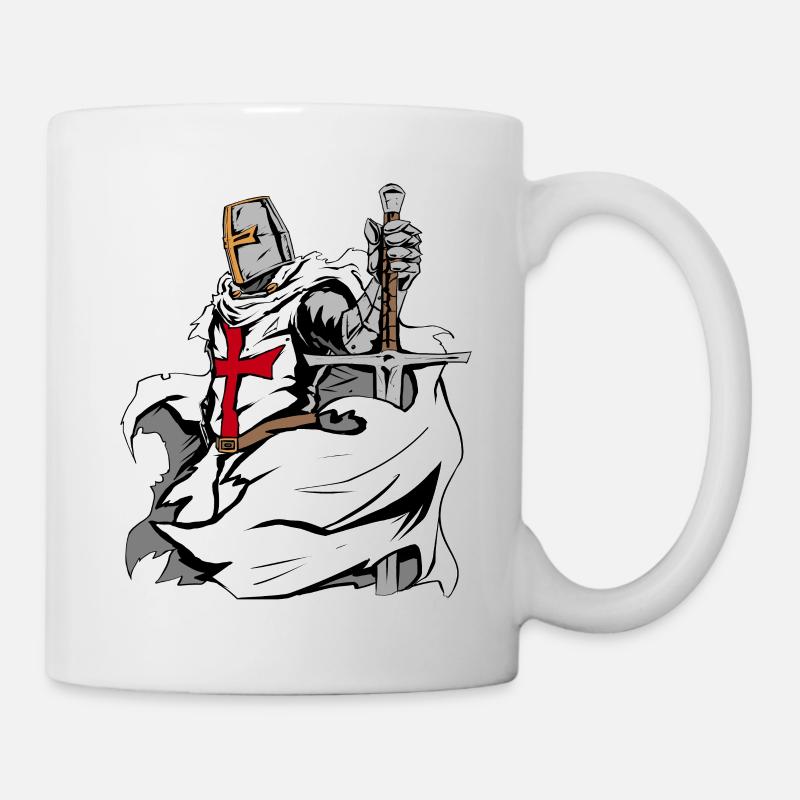 L’épée des Templiers Croix Deus Vult - Mug blanc - blanc