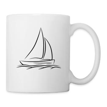 Bateau voilier voilier lac mer navire voile - Mug blanc - blanc - Droite