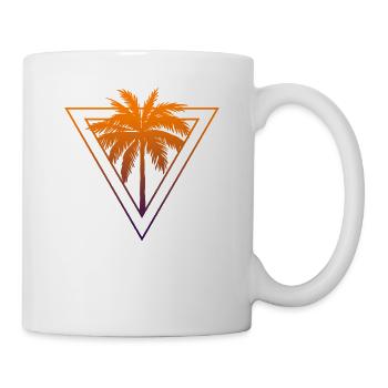 Palm Logo Beach Surfstyle Surfer Triangle - Mug - white - Right