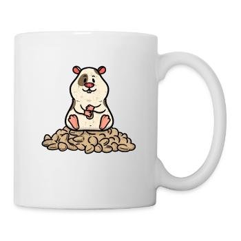 Petit hamster avec beaucoup de cacahuètes - Mug blanc - blanc - Droite