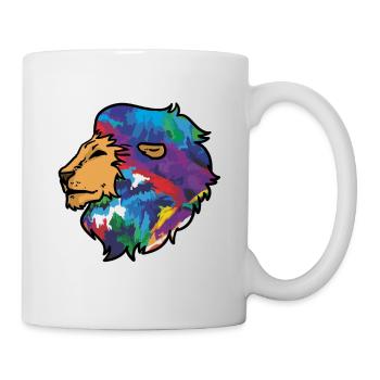 Lion's head colorful animals drawing - Mug - white - Right