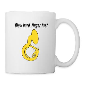 Cadeau drôle de sousaphone Coup dur, doigt presque - Mug blanc - blanc - Droite